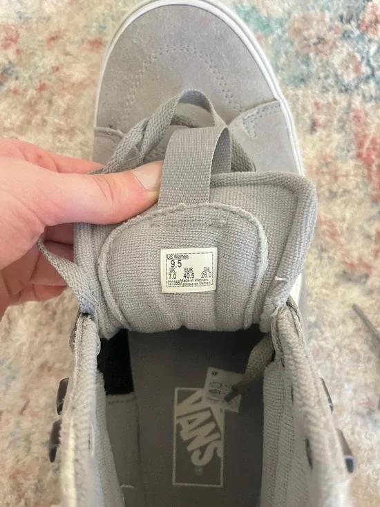 Vans Gray Suede High-Top Sneakers with White Stripe - Picture 4 of 4